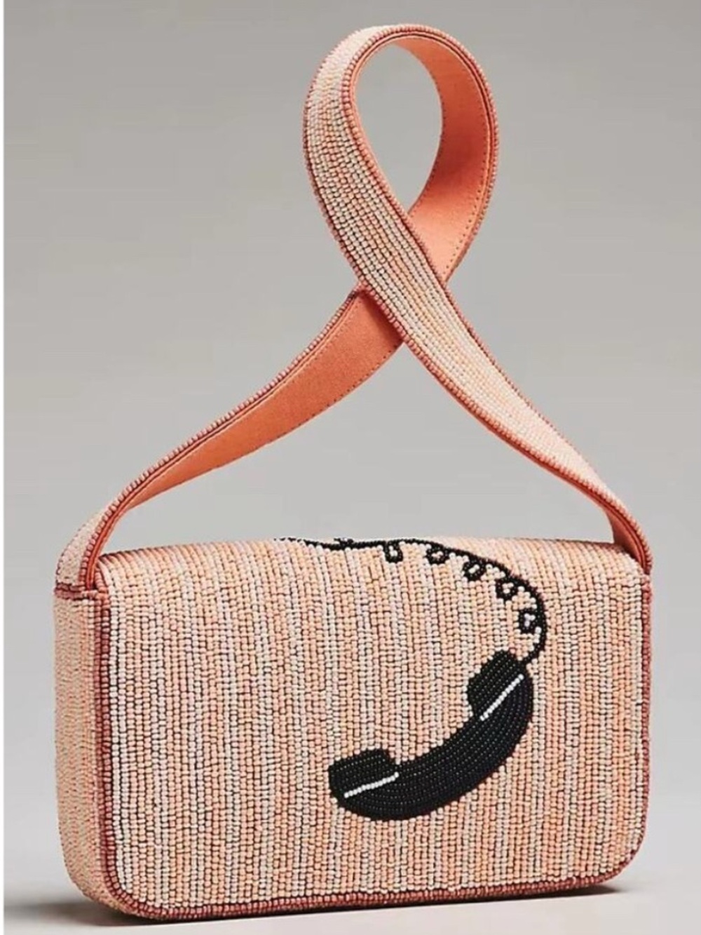 Anthropologie The Fiona Beaded Bag: Call me Shoulder Bag Rotary Phone - Picture 2 of 4